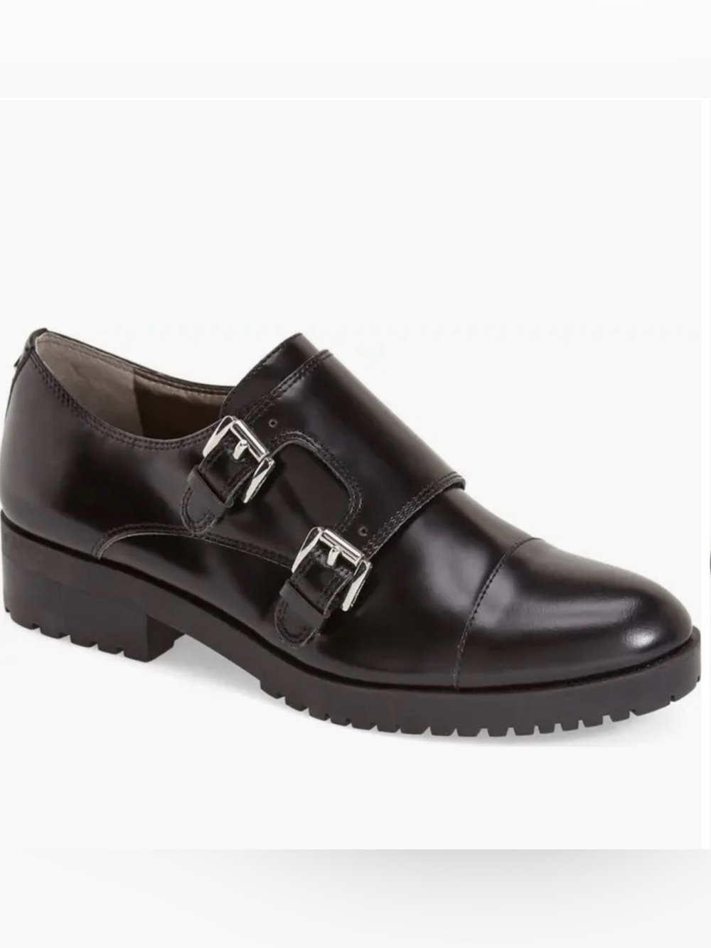 Sam Elderman women’s Sz 9.5 Melanie' Monk Strap loafer with buckles / lug sole